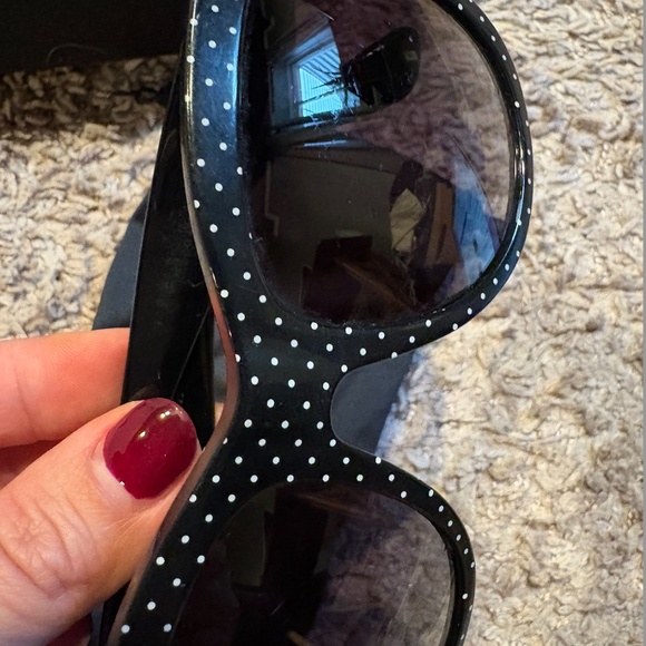 Dolce & Gabbana Sunglasses Large Frames Black with Polka Dots Style DG4270